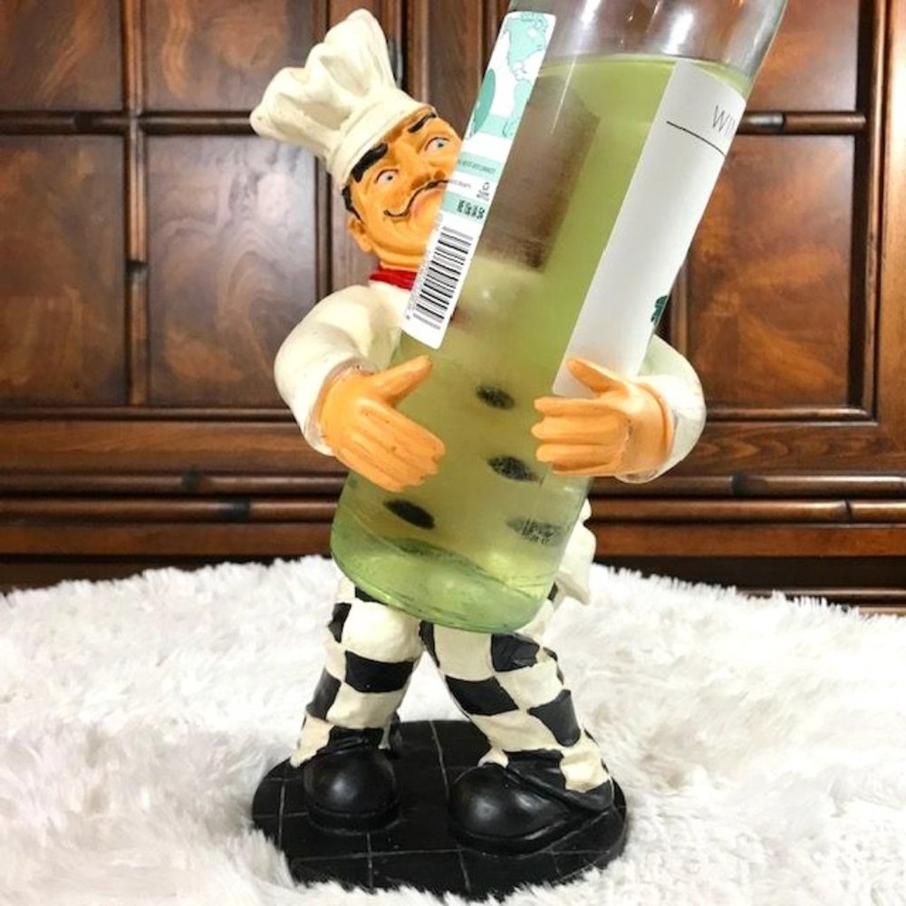 Checkered Wine on My Lap Resin Chef